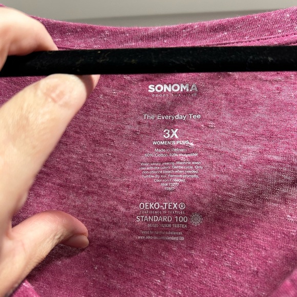 NWT Sonoma The Everyday Tee 3X Pink - Picture 6 of 6